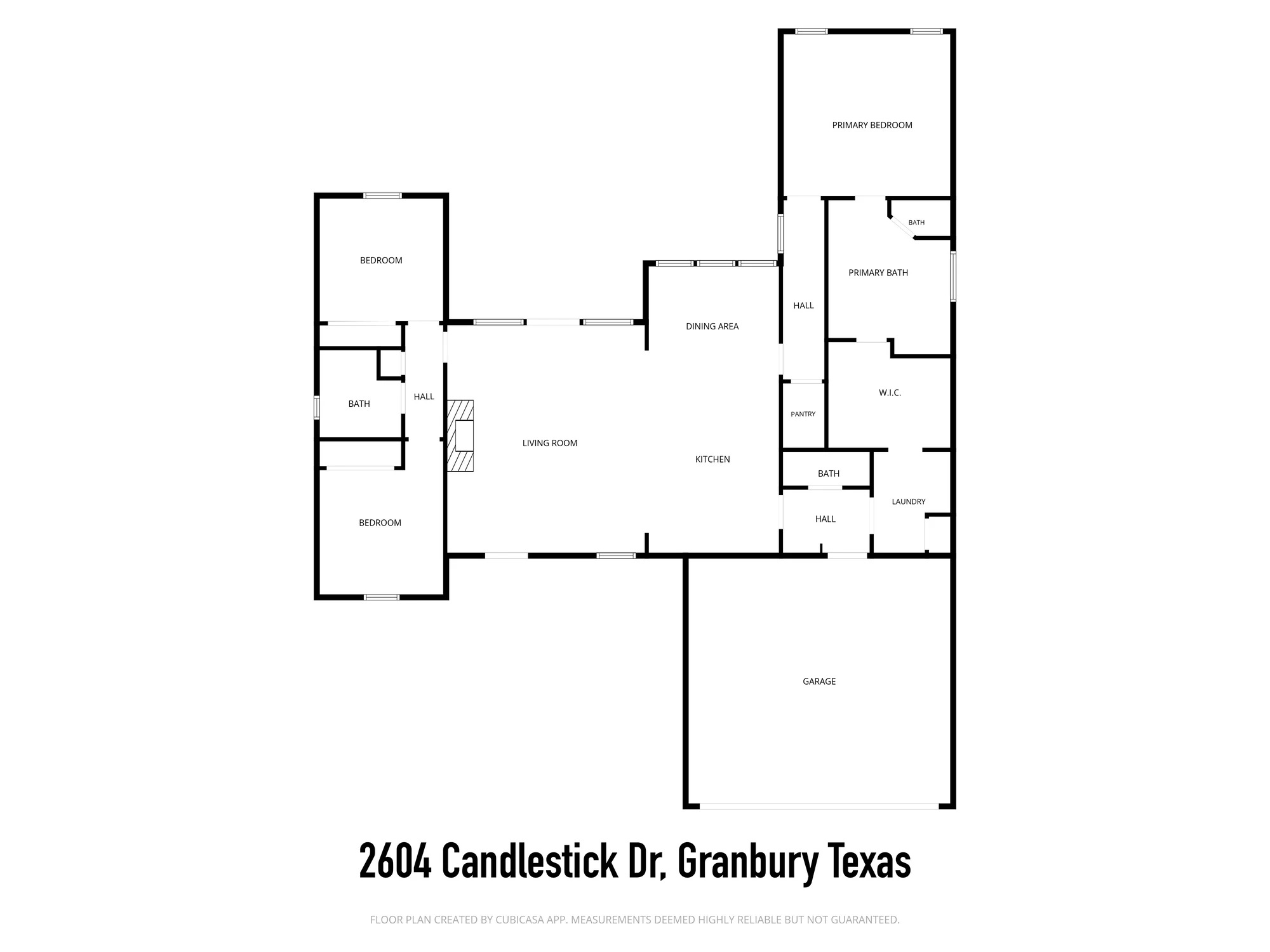 Floor plan example for 2604 Candlestick Drive in Granbury Texas