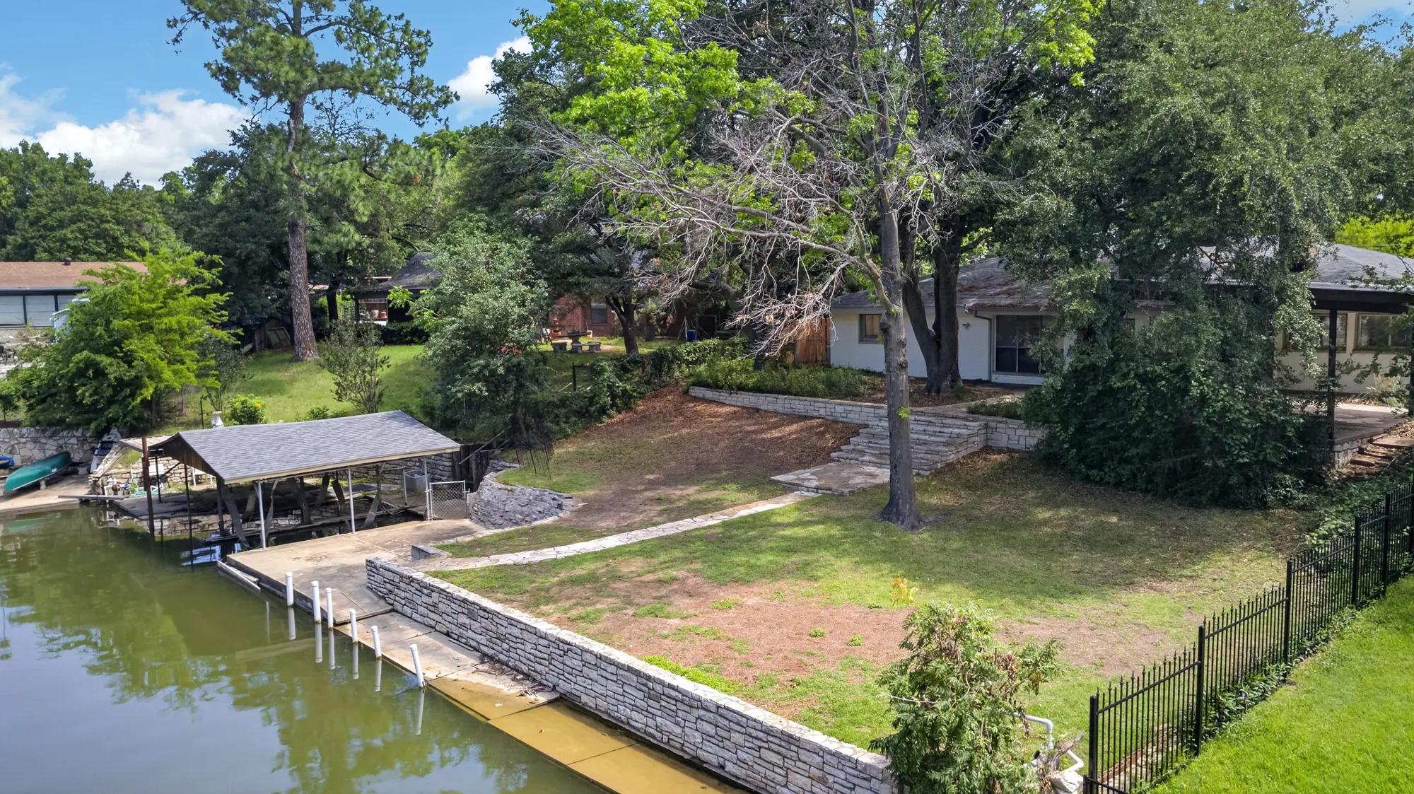 Lakefront home on Indian Creek with dock in Granbury Texas