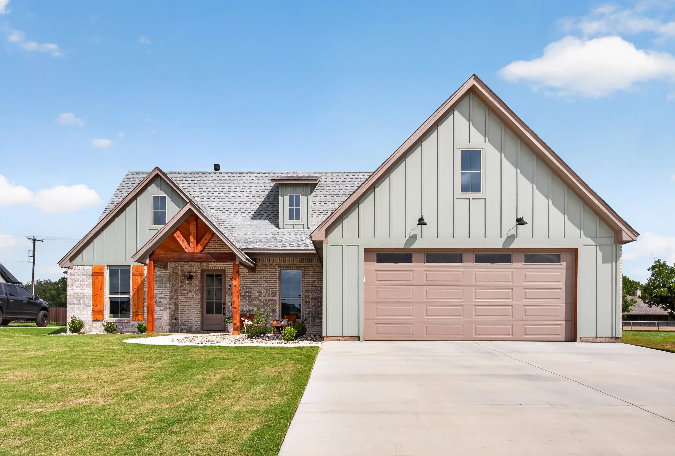 Daytime exterior real estate photo before twilight edit